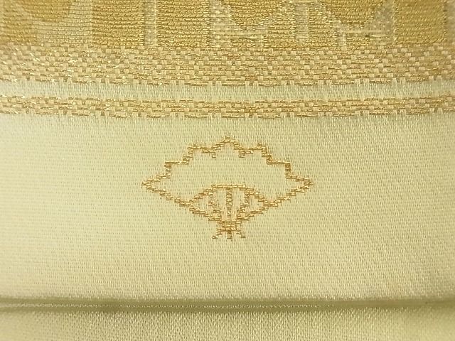 平和屋着物■六通柄袋帯 扇面鳳凰花文 金銀糸 正絹 逸品 A-yi1867