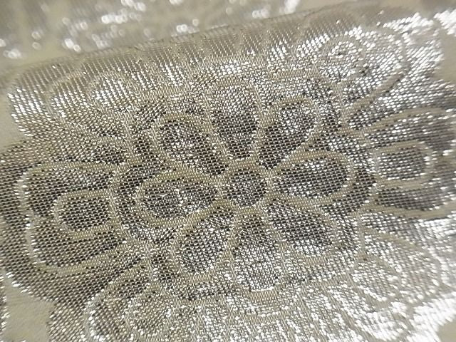 平和屋着物■六通柄 本袋帯 蜀江花文 純銀箔 正絹 逸品 A-yi2560