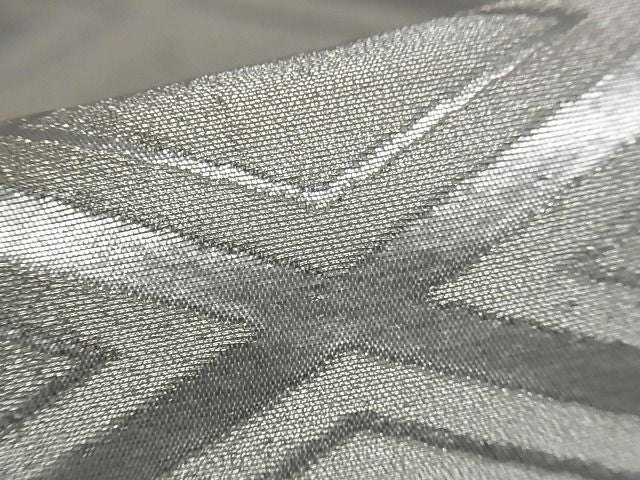 平和屋着物■六通柄袋帯 松皮菱文 銀糸 正絹 逸品 A-yi2630