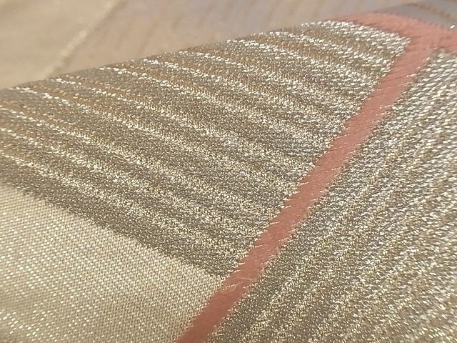 平和屋着物■六通柄袋帯 唐織 綾彩錦 松皮菱文 金銀糸 正絹 逸品 A-yi2792