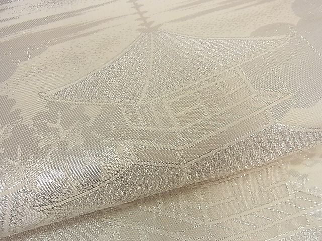 平和屋着物■六通柄袋帯 三重ノ塔 京風景文 銀糸 逸品 yk0581