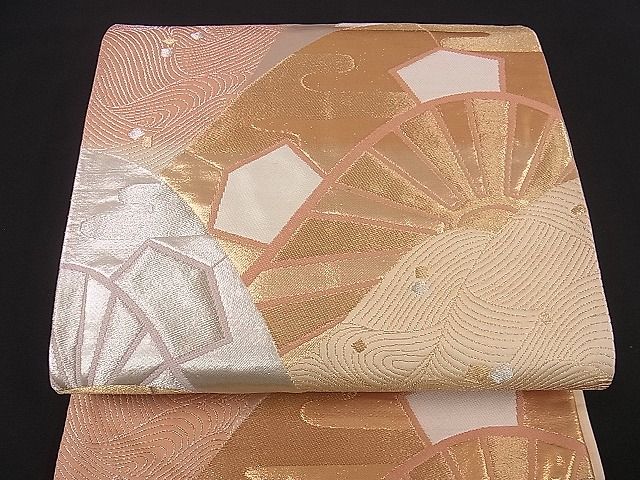 平和屋着物■六通柄袋帯 片輪車文 金銀糸 逸品 yk0701