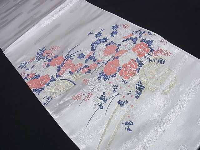 平和屋着物■六通太鼓柄袋帯 唐織 花車文 金銀糸 逸品 yk0862
