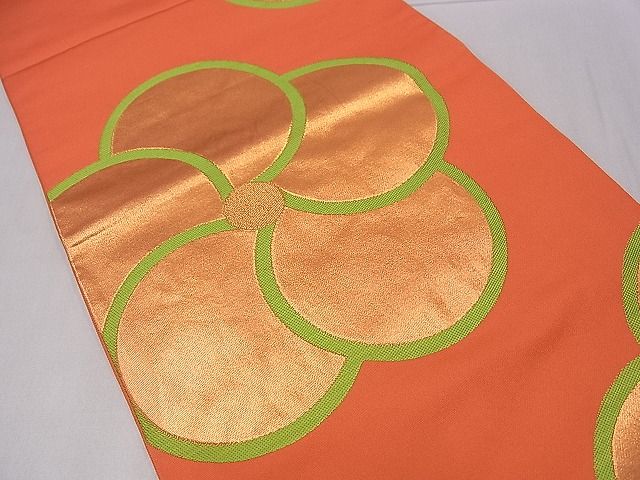 平和屋着物■全通柄 本袋帯 舞花文 金糸 逸品 ze5439