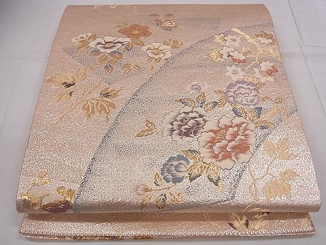 平和屋着物■六通柄袋帯 地紙枝花文 金銀糸 逸品 ze5707
