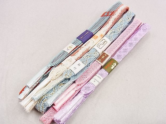 平和屋本店■夏物　和装小物　帯締め10本　全て未使用　くみひも　くみ紐　金糸　長尺あり　銀座ますいわ屋　逸品　未使用　DZAA10105kh4 - 平和屋