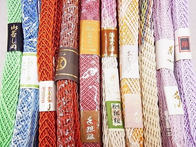 平和屋本店■夏物　和装小物　帯締め10本　全て未使用　くみひも　組紐　レース織　そごう扱い　逸品　未使用　DZAA10112kh4 - 平和屋