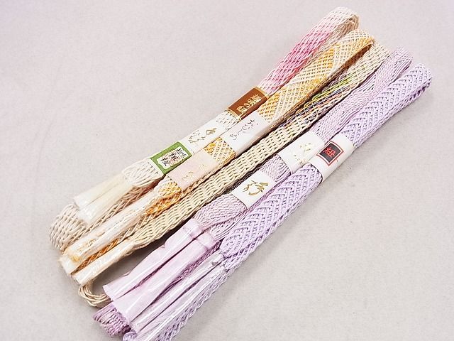 平和屋本店■夏物　和装小物　帯締め10本　全て未使用　くみひも　組紐　レース織　そごう扱い　逸品　未使用　DZAA10112kh4 - 平和屋