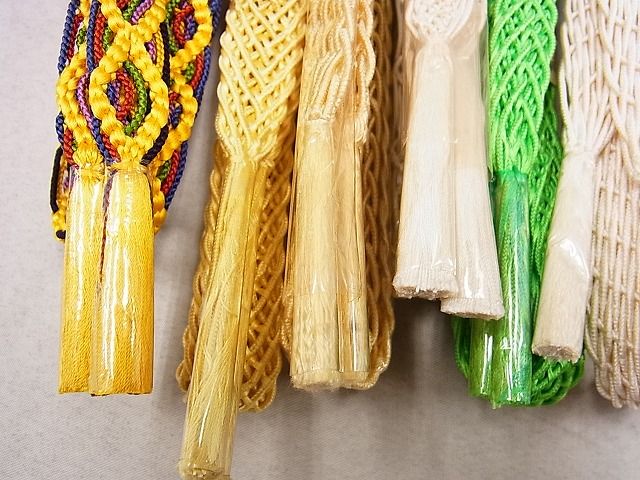 平和屋本店■夏物　和装小物　帯締め10本　全て未使用　手組み　くみひも　あわじ玉　三越・そごう扱い　逸品　未使用　DZAA10113kh4 - 平和屋