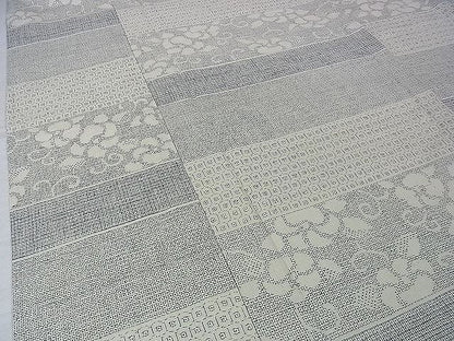 平和屋本店■極上　本場結城紬　重要無形文化財　単衣　100亀甲　花唐草横段文　逸品　未使用　DZAA0605kh4 - 平和屋