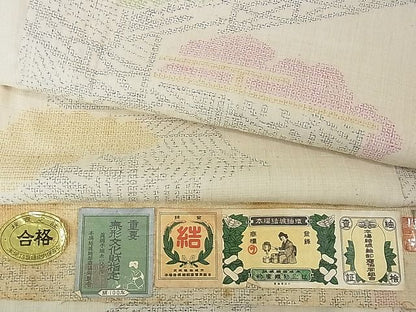 平和屋本店■極上　本場結城紬　重要無形文化財　100亀甲　奥庄謹製　雲取り風景　証紙付き　逸品　未使用　DZAA1684kh4 - 平和屋