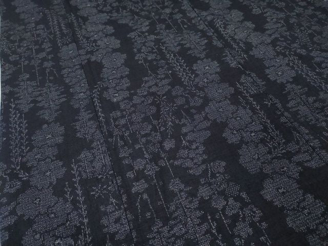 平和屋本店■極上　人間国宝　田中林次　本場結城紬　重要無形文化財　１００亀甲　結織苑　枝垂れ柳花文　証紙付き　逸品　DZAA2217kh4 - 平和屋