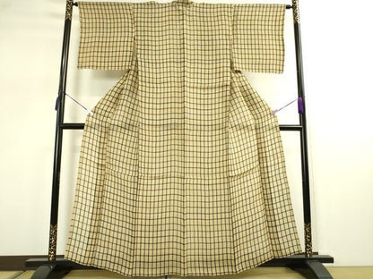 平和屋本店■極上　夏物　芭蕉布　手積み芭蕉糸100％　格子　逸品　DZAA2239kh4 - 平和屋