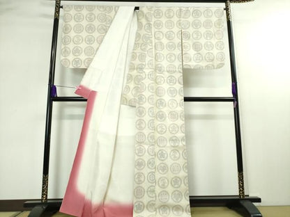 平和屋本店■極上　本場結城紬　重要無形文化財　100亀甲　吉祥丸文　逸品　未使用　DZAA2376kh4 - 平和屋