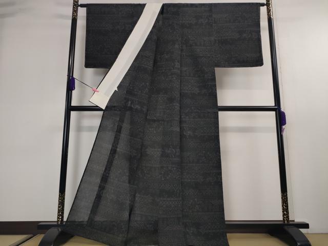 平和屋本店■極上　夏物　夏ちぢみ　100亀甲　人物獣吉祥文　反端付き　逸品　未使用　DZAA2525kh5 - 平和屋