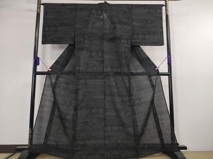 平和屋本店■極上　夏物　夏ちぢみ　100亀甲　人物獣吉祥文　反端付き　逸品　未使用　DZAA2525kh5 - 平和屋
