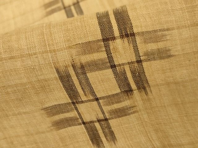 平和屋本店■極上　夏物　芭蕉布　手積み芭蕉糸100％　十字絣　逸品　KAAA1646kk4 - 平和屋