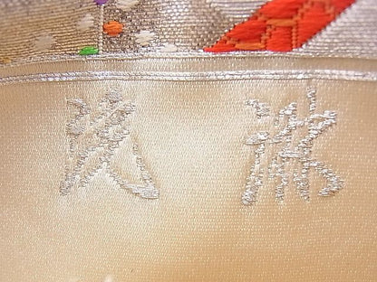 平和屋着物■六通柄袋帯 唐織 流淋 銀糸 逸品 n-ds1087