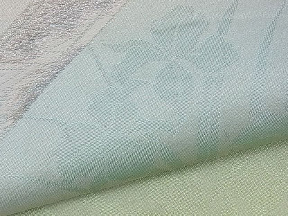 平和屋着物■六通柄袋帯 菱草花文 銀糸 逸品 n-ds1115