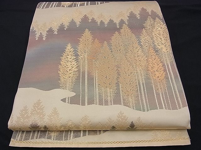 平和屋着物■六通柄袋帯 樹林文 金糸 逸品 n-ds1120