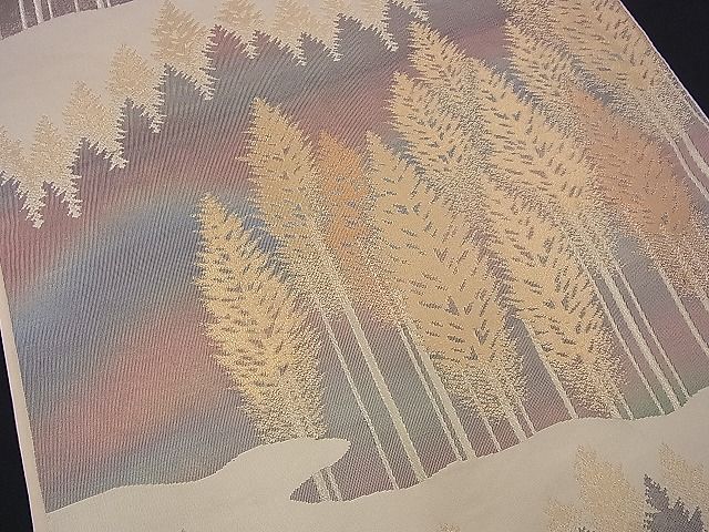 平和屋着物■六通柄袋帯 樹林文 金糸 逸品 n-ds1120