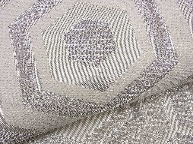 平和屋着物■六通柄袋帯 唐織 子持ち亀甲文 銀糸 逸品 n-ds1127