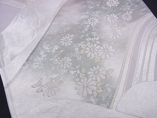平和屋着物■西陣 六通柄袋帯 流水草花文 金銀糸 逸品 n-ds1130