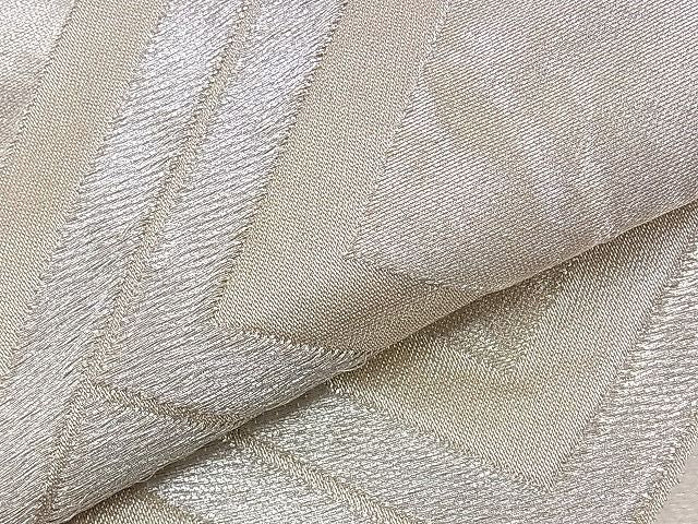 平和屋着物■六通柄袋帯 唐織 ふくれ織 檜垣文 銀糸 逸品 n-ds1157