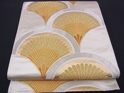 平和屋着物■六通柄袋帯 若松葉青海波 金銀糸 逸品 n-ds1167