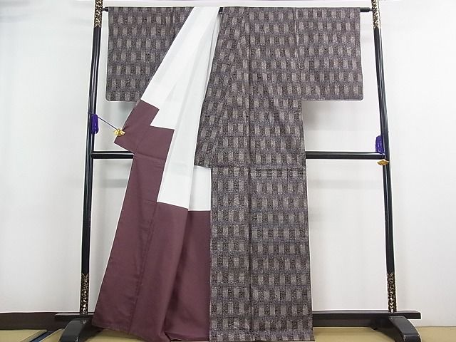 平和屋本店■極上 伝統工芸士 永長洋一 本場大島紬・道中着セット 十八算 12マルキ 泥染 古典の文字 永長織物 証紙付き 逸品 未使用 kh1788 - 平和屋
