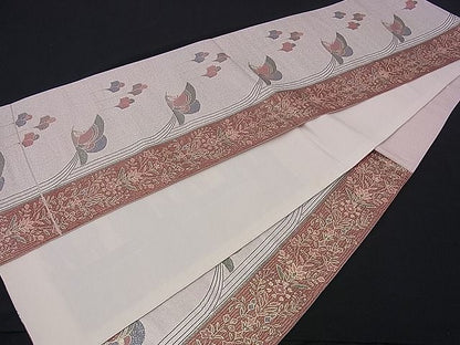 平和屋着物■六通柄袋帯 花鳥間道 金銀糸 逸品 n-ds1216