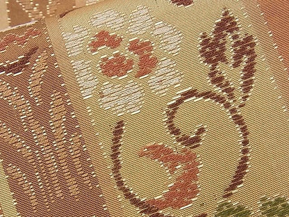 平和屋着物■六通柄袋帯 花唐草間道 金糸 逸品 n-ds1231