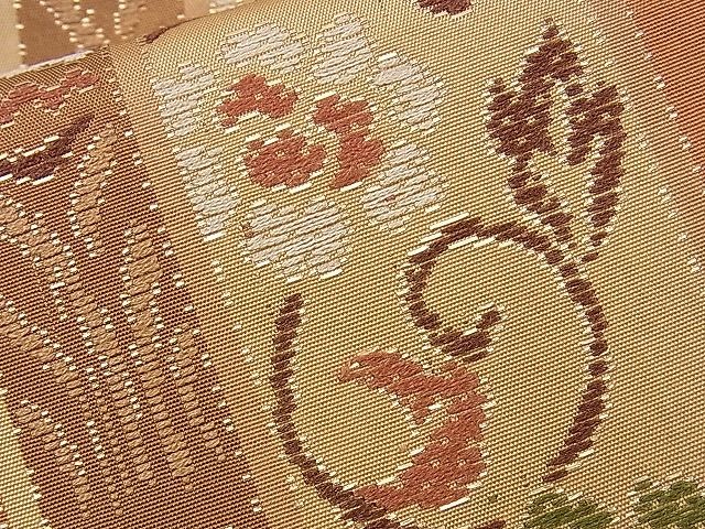 平和屋着物■六通柄袋帯 花唐草間道 金糸 逸品 n-ds1231