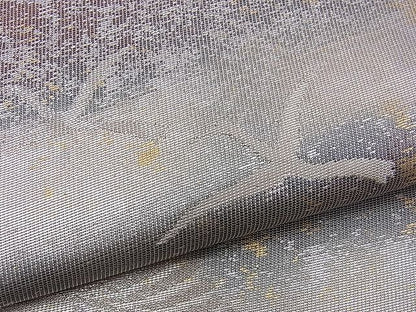 平和屋着物■六通柄袋帯 道長几帳草葉文 金銀彩 逸品 n-ds1278