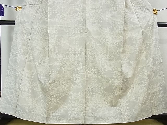 平和屋本店■極上　本場大島紬　白大島紬の巨匠　桑原織物伝統工芸作家　二代目　桑原啓之介　150亀甲　証紙付き　逸品　3kh1863 - 平和屋