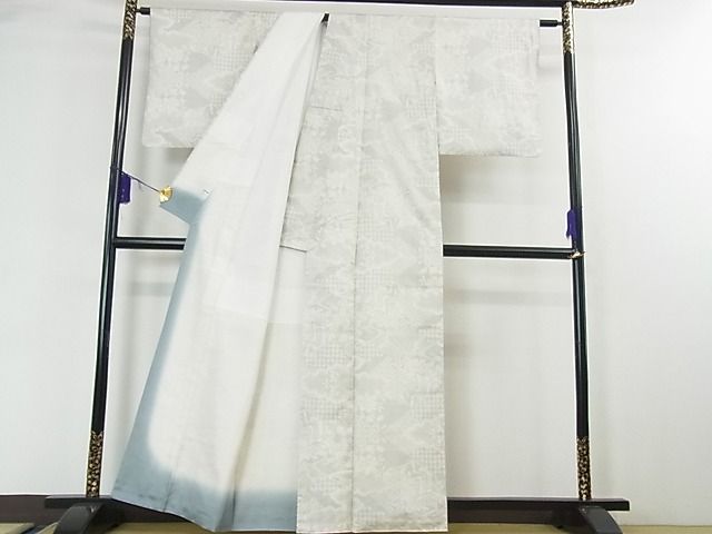 平和屋本店■極上　本場大島紬　白大島紬の巨匠　桑原織物伝統工芸作家　二代目　桑原啓之介　150亀甲　証紙付き　逸品　3kh1863 - 平和屋