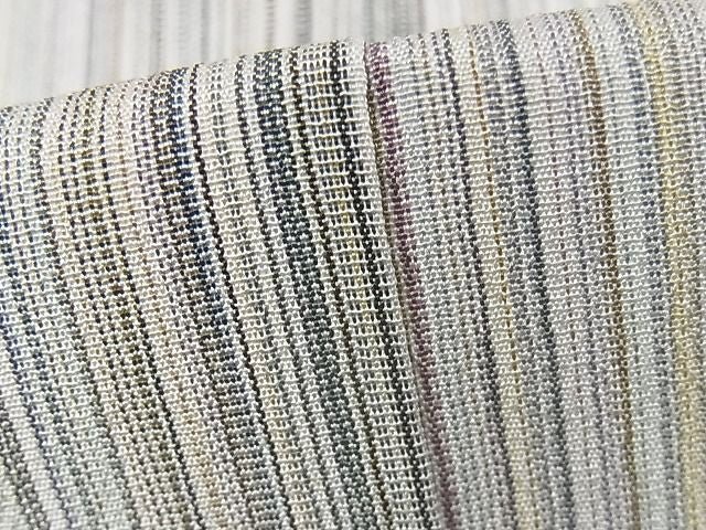 平和屋本店■極上　やまだ織　200色　本塩沢　単衣　片身変わり　正絹　逸品　KAAA1406kk4 - 平和屋