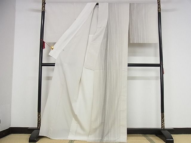 平和屋本店■極上　やまだ織　200色　本塩沢　単衣　片身変わり　正絹　逸品　KAAA1406kk4 - 平和屋