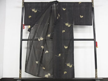 平和屋本店■極上　夏物　男性　小紋　23区　髑髏　蜘蛛　洗える着物　逸品　KAAA1291kk4 - 平和屋