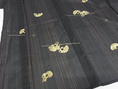 平和屋本店■極上　夏物　男性　小紋　23区　髑髏　蜘蛛　洗える着物　逸品　KAAA1291kk4 - 平和屋