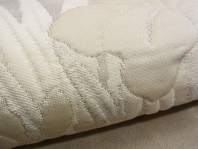 平和屋着物■六通太鼓柄袋帯 ふくれ織 花丸文 銀糸 逸品 n-my0226