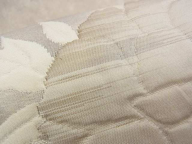 平和屋着物■六通太鼓柄袋帯 ふくれ織 花丸文 銀糸 逸品 n-my0226
