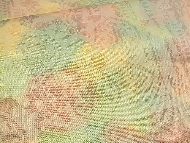 平和屋着物■六通柄袋帯 吉祥花唐草文 金糸 逸品 n-my0262