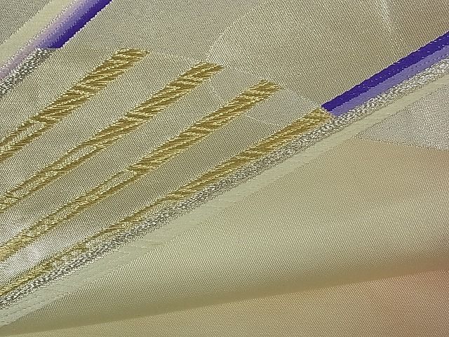 平和屋着物■六通柄袋帯　唐織　霞扇面文　金銀糸　逸品　th0712