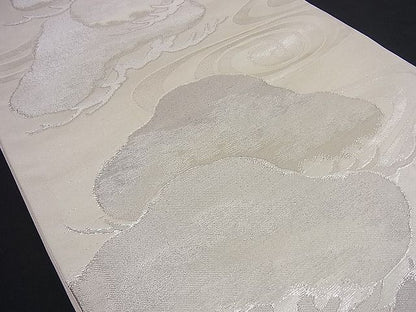 平和屋着物■六通柄袋帯 花松文 銀糸 逸品 n-rm0122