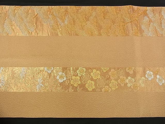 平和屋着物■六通太鼓柄袋帯 松竹梅 金銀糸 逸品 ch0778