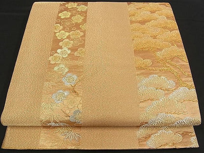 平和屋着物■六通太鼓柄袋帯 松竹梅 金銀糸 逸品 ch0778