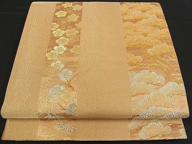 平和屋着物■六通太鼓柄袋帯 松竹梅 金銀糸 逸品 ch0778