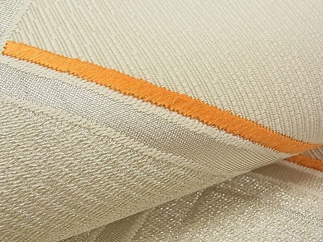 平和屋着物■六通柄袋帯 唐織 檜垣文 銀糸 逸品 ch0773
