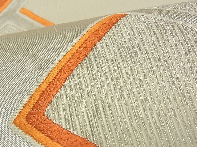 平和屋着物■六通柄袋帯 唐織 檜垣文 銀糸 逸品 ch0773